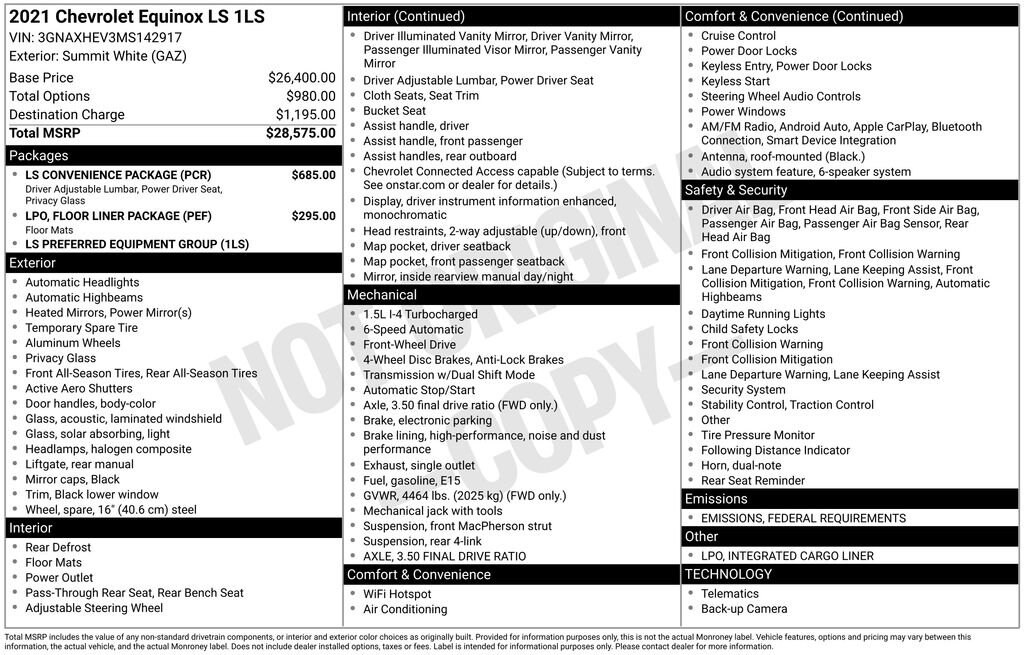 Used 2021 Chevrolet Equinox LS w/1LS SUV