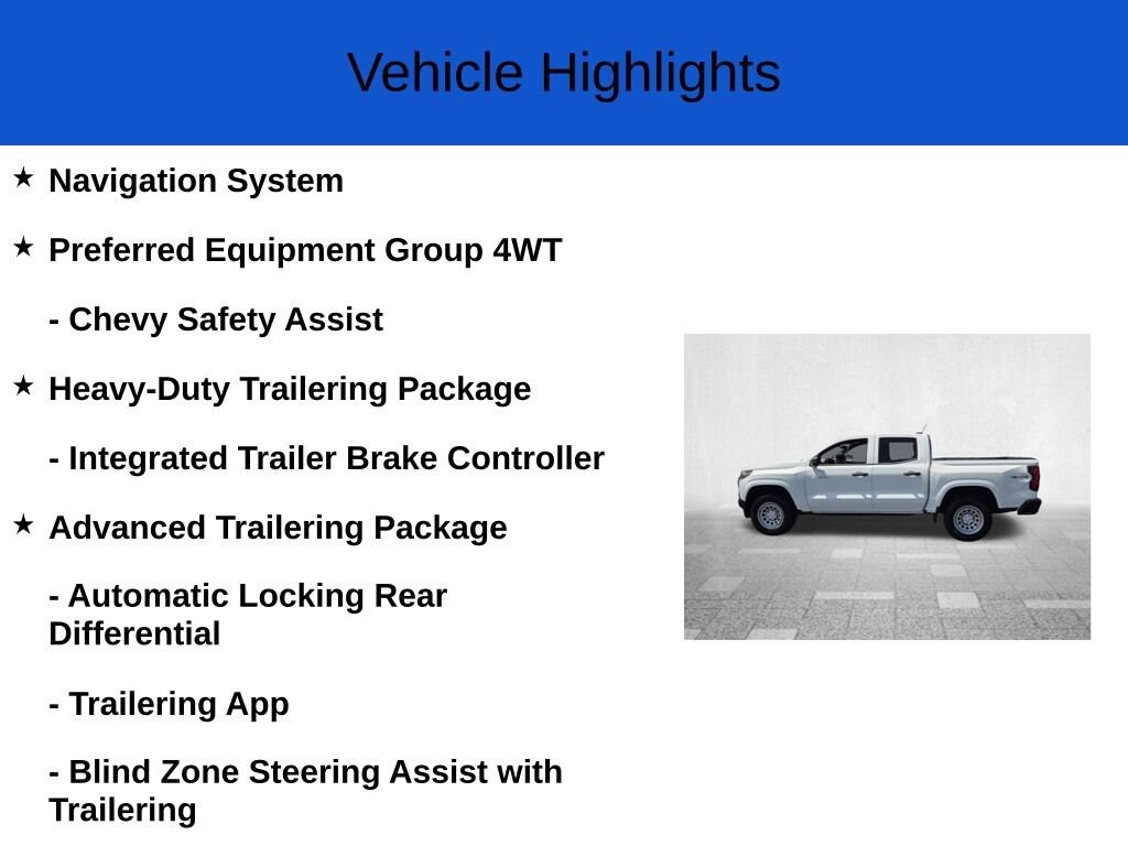 New 2026 Chevrolet Colorado WT Truck Crew Cab