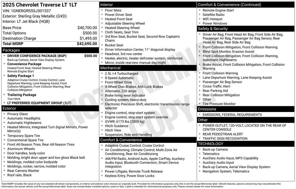 New 2025 Chevrolet Traverse LT SUV