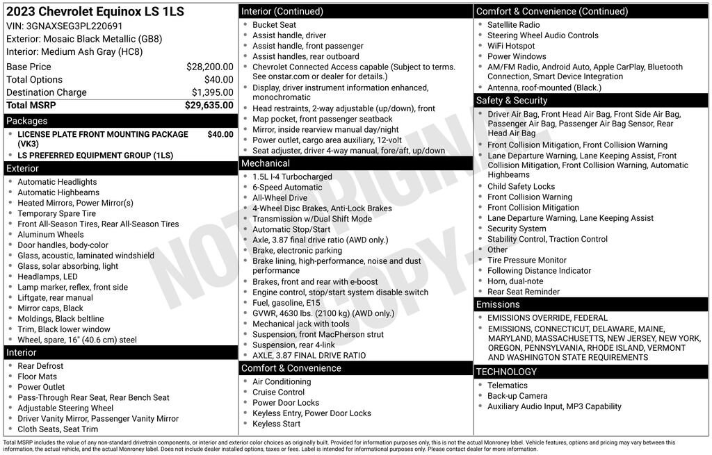 Certified 2023 Chevrolet Equinox LS w/1LS SUV