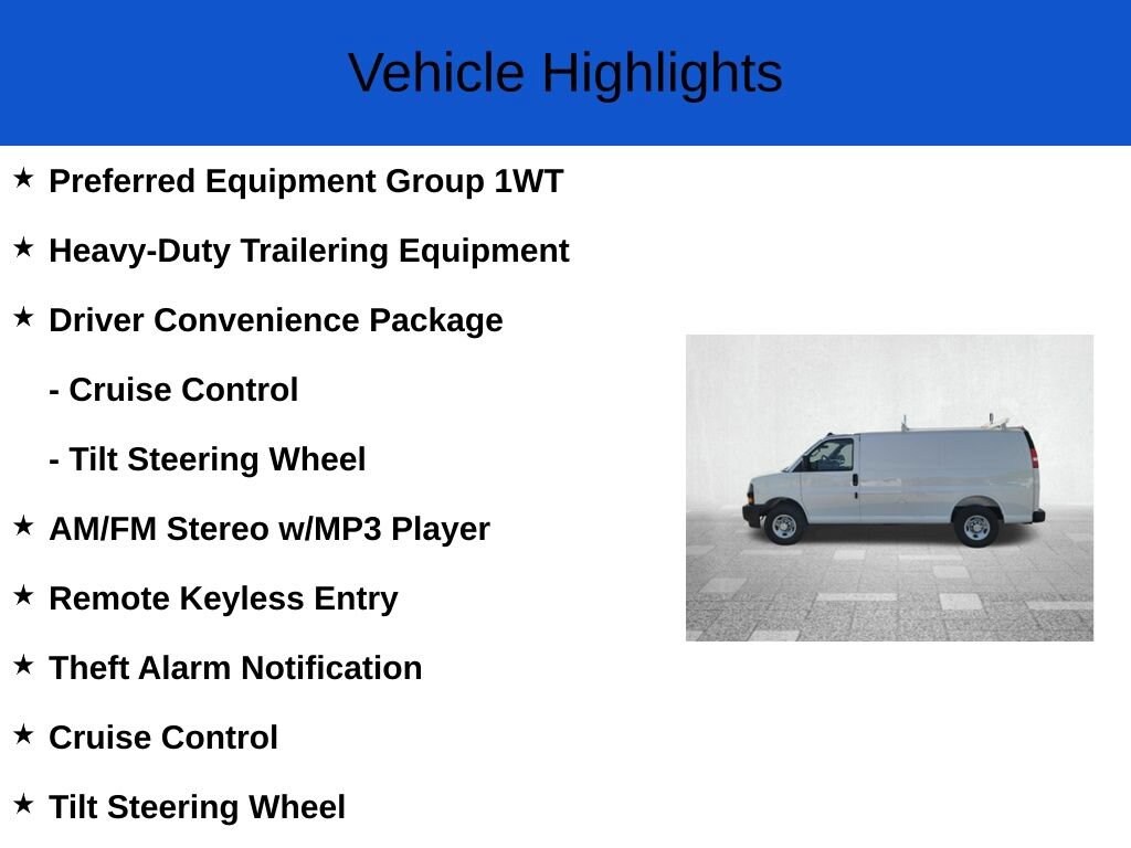 New 2025 Chevrolet Express Cargo 2500 Work Van Van Cargo Van