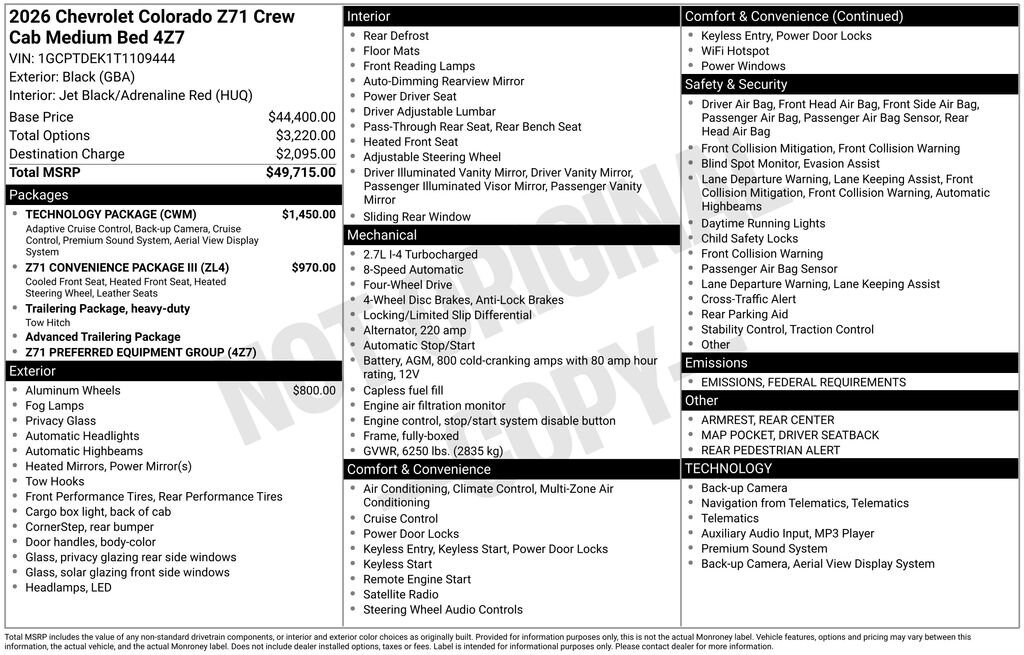 New 2026 Chevrolet Colorado Z71 Truck Crew Cab
