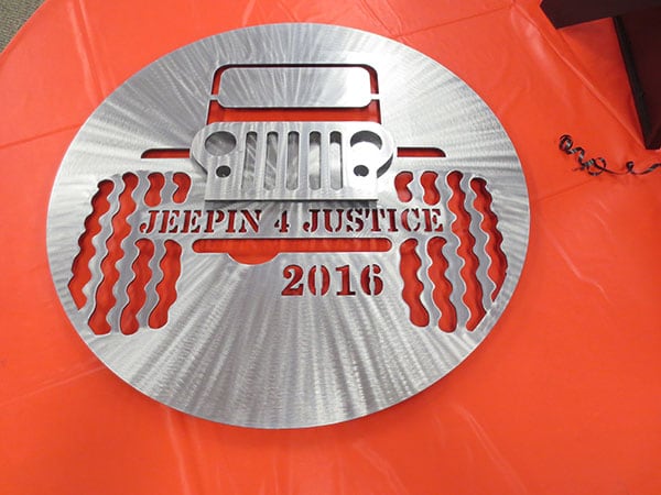 Photo of Jeepin? 4 Justice plaque in metal