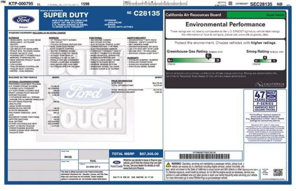 Certified 2025 Ford F-250SD Lariat Truck Crew Cab