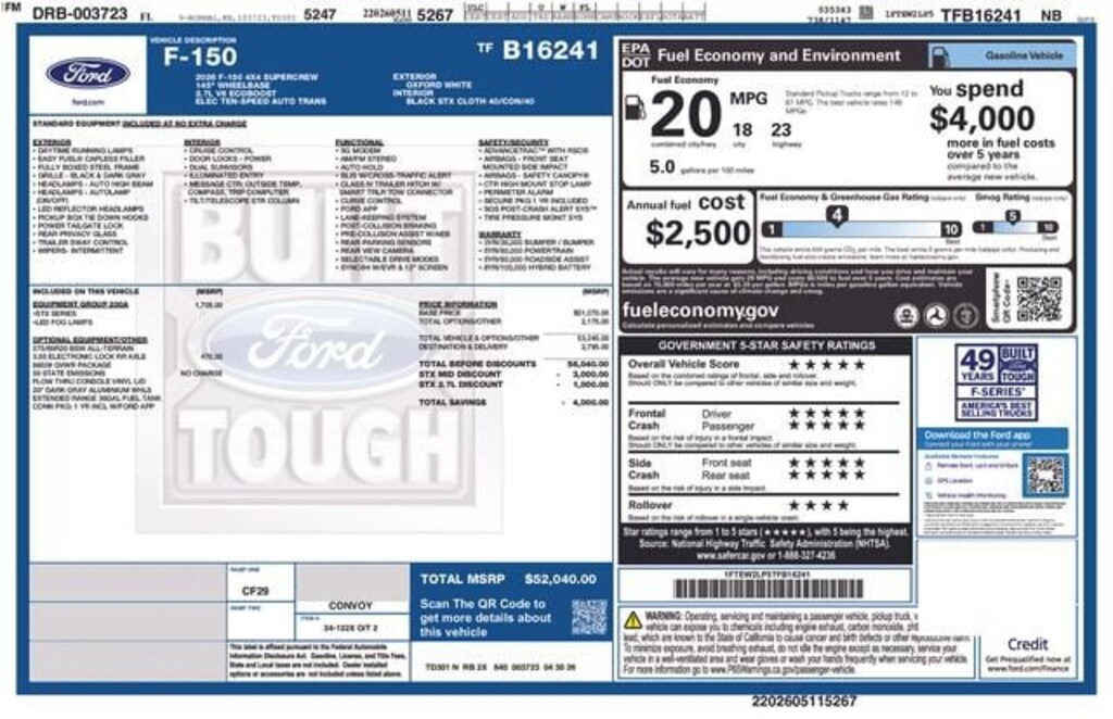 New 2026 Ford F-150 STX Truck SuperCrew Cab