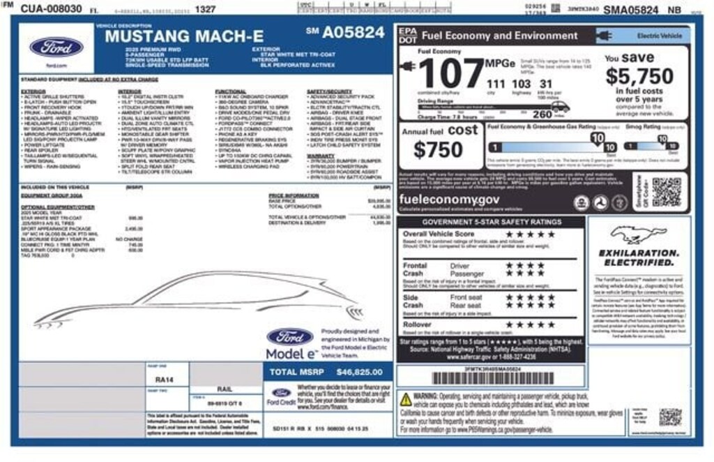 Certified 2025 Ford Mustang Mach-E Premium SUV