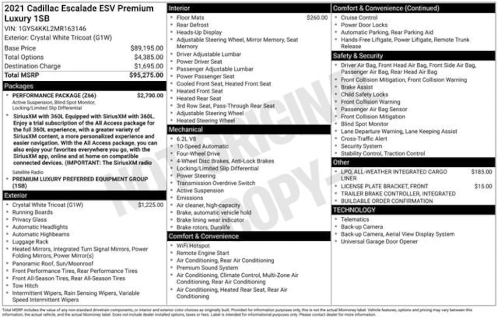 Certified 2021 Cadillac Escalade ESV Premium SUV