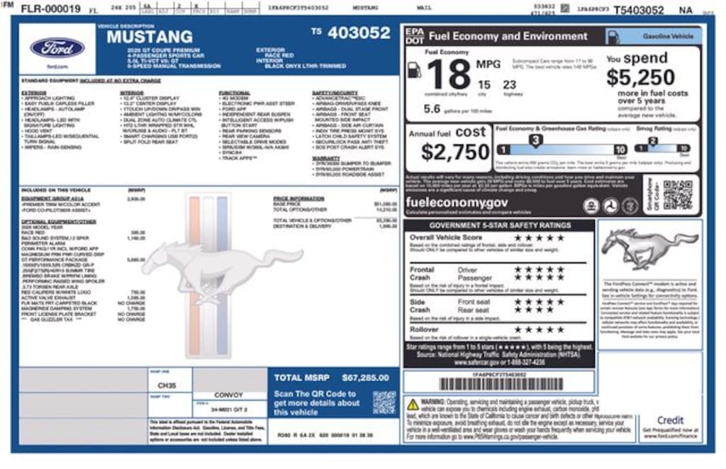 New 2026 Ford Mustang GT Premium Coupe