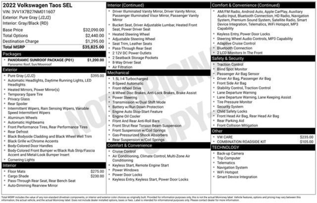Certified 2022 Volkswagen Taos 1.5T SEL SUV