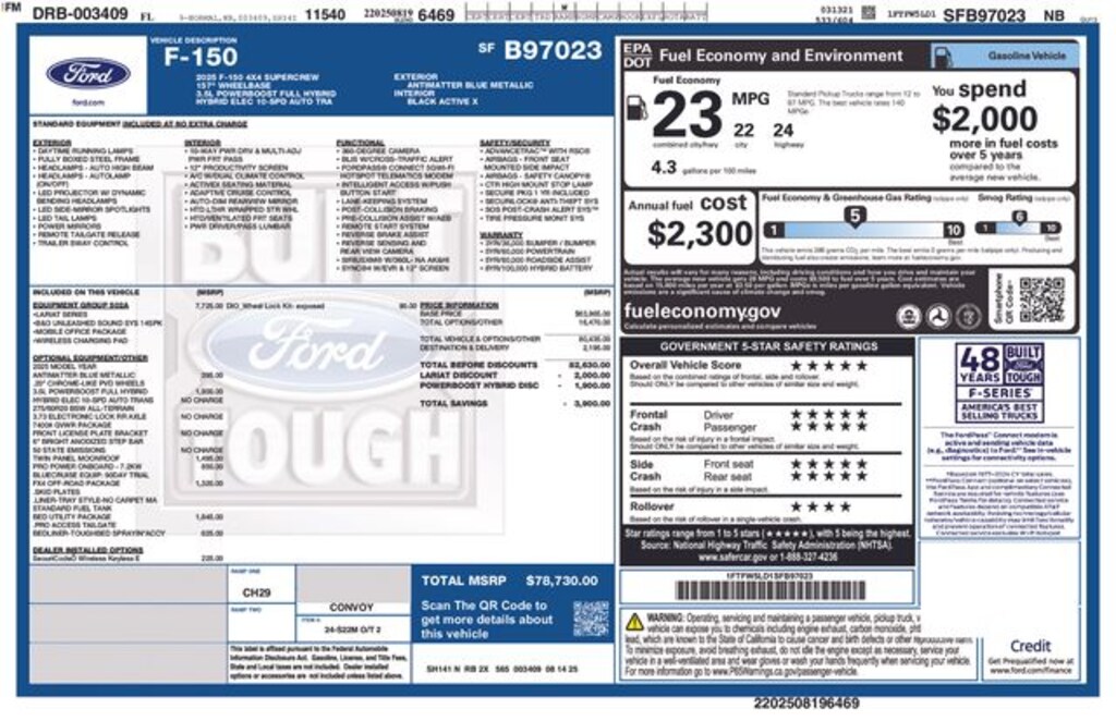 New 2025 Ford F-150 Lariat Truck SuperCrew Cab