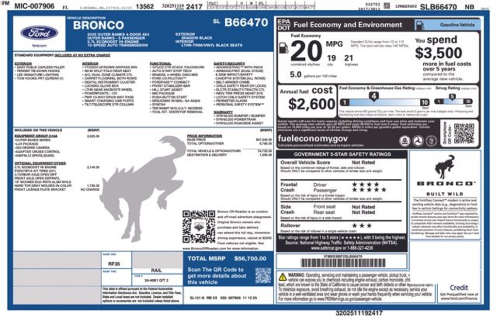 New 2025 Ford Bronco Outer Banks SUV