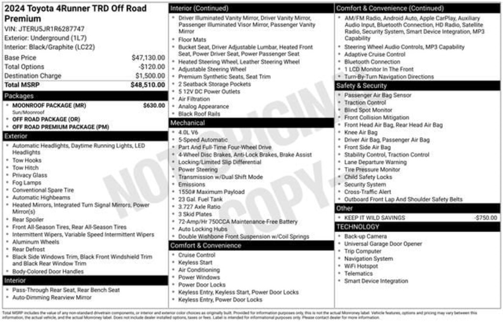 Certified 2024 Toyota 4Runner TRD Off-Road Premium SUV