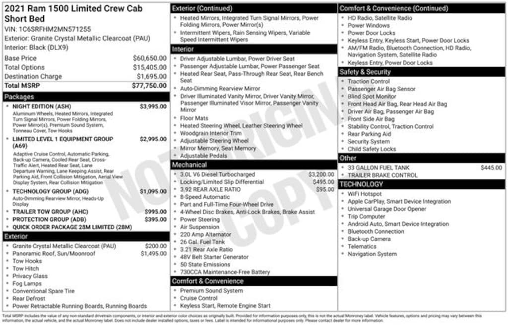 Certified 2021 Ram 1500 Limited Truck Crew Cab