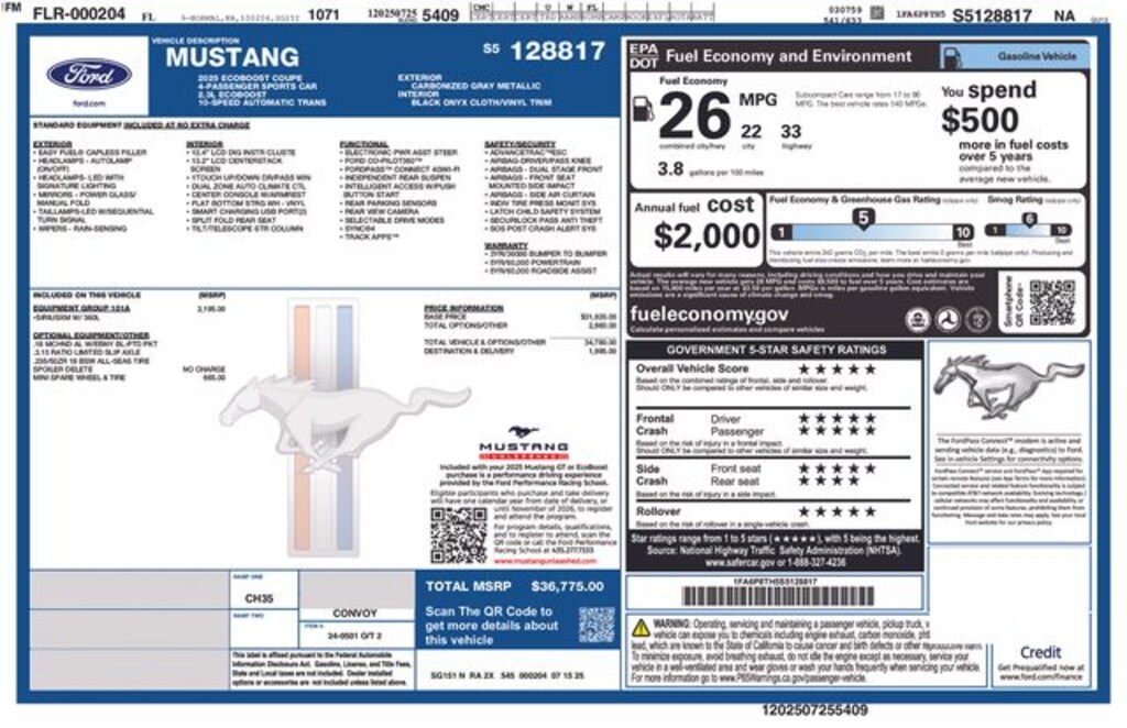 New 2025 Ford Mustang Ecoboost Coupe