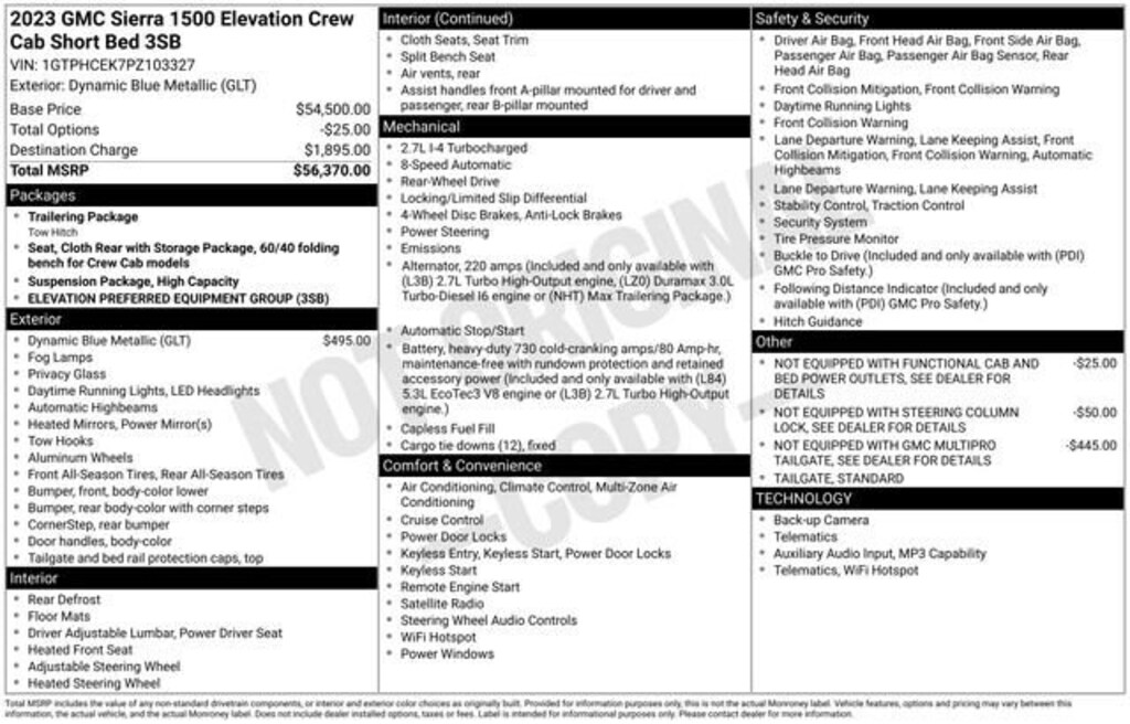 Certified 2023 GMC Sierra 1500 Elevation Truck Crew Cab