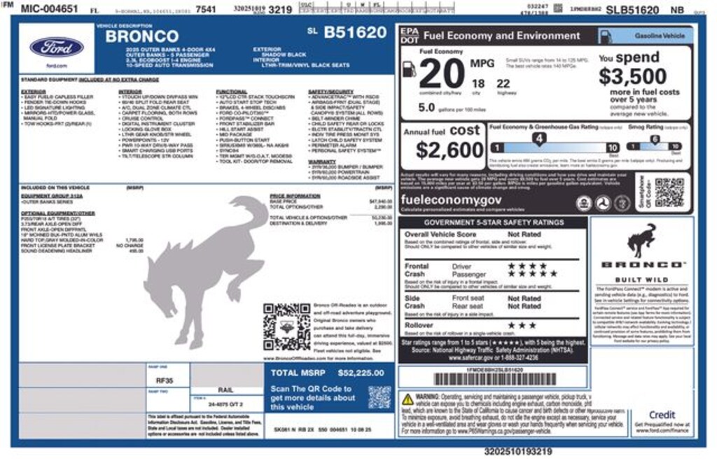 New 2025 Ford Bronco Outer Banks SUV