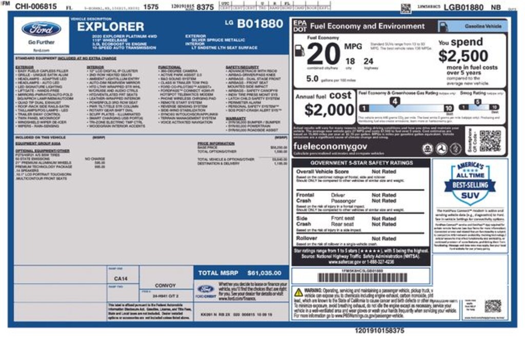 Certified 2020 Ford Explorer Platinum SUV