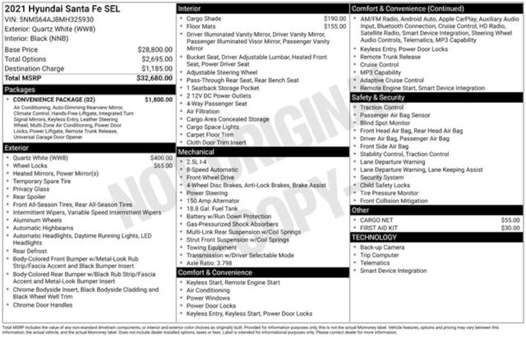 Certified 2021 Hyundai Santa Fe SEL SUV