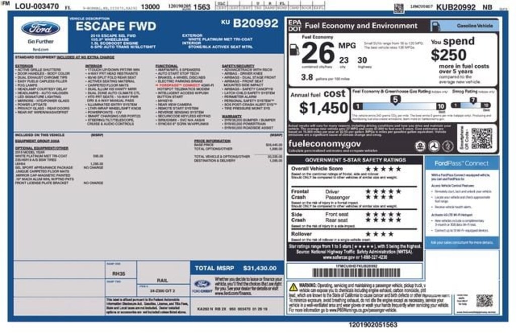 Certified 2019 Ford Escape SEL SUV