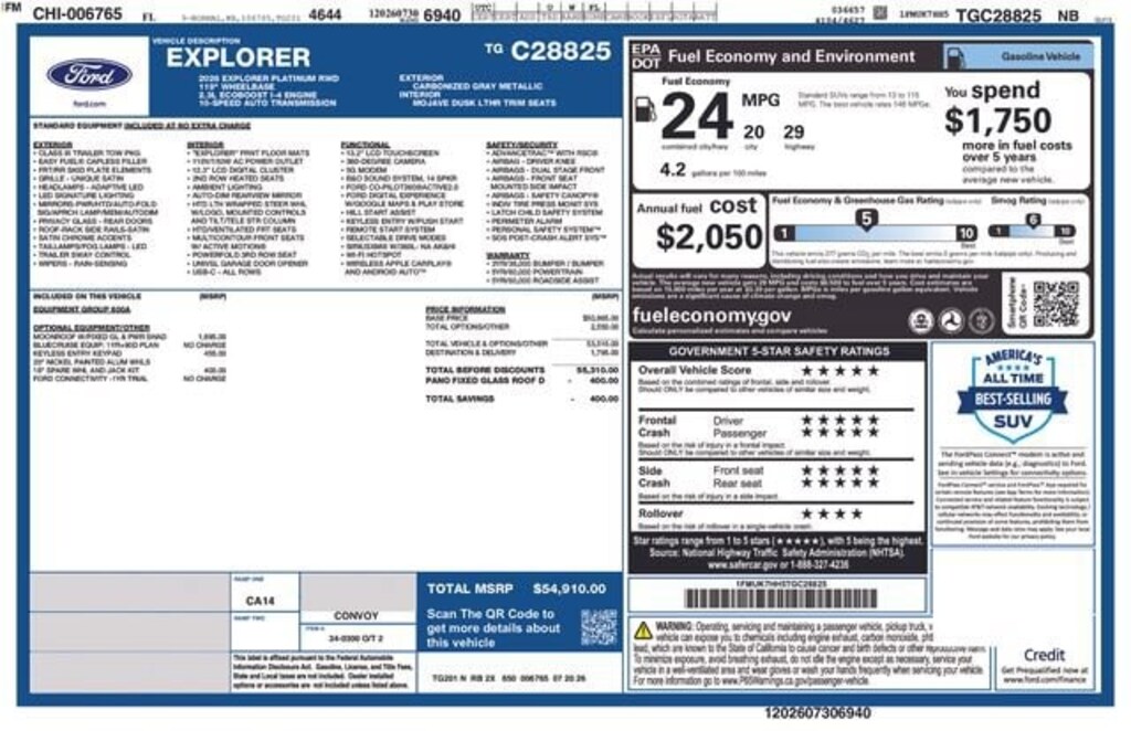 New 2026 Ford Explorer Platinum SUV