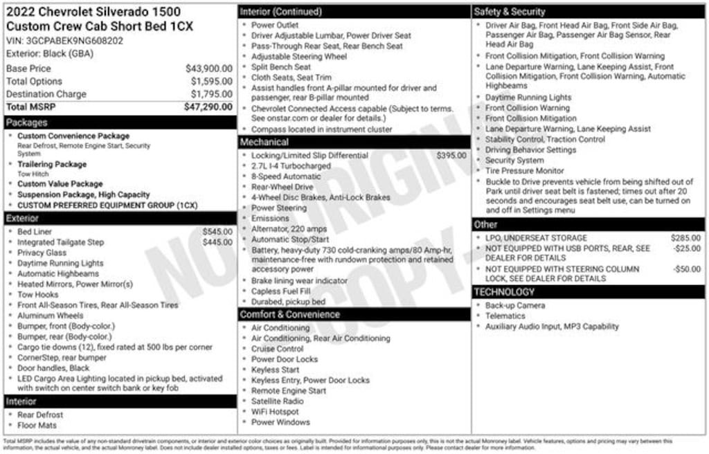 Certified 2022 Chevrolet Silverado 1500 Custom Truck Crew Cab