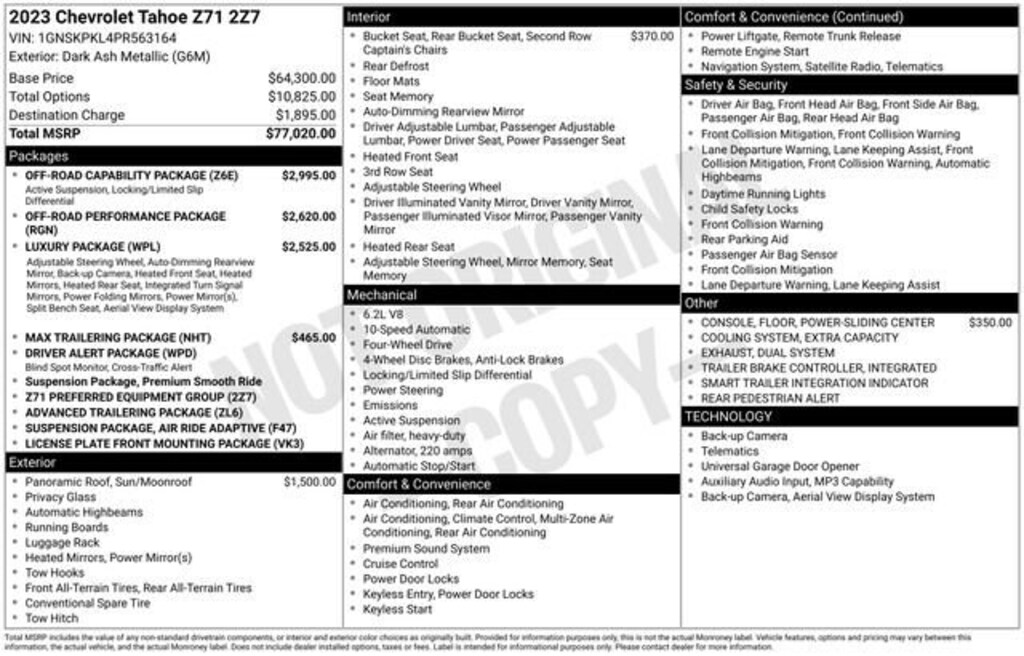 Used 2023 Chevrolet Tahoe Z71 SUV
