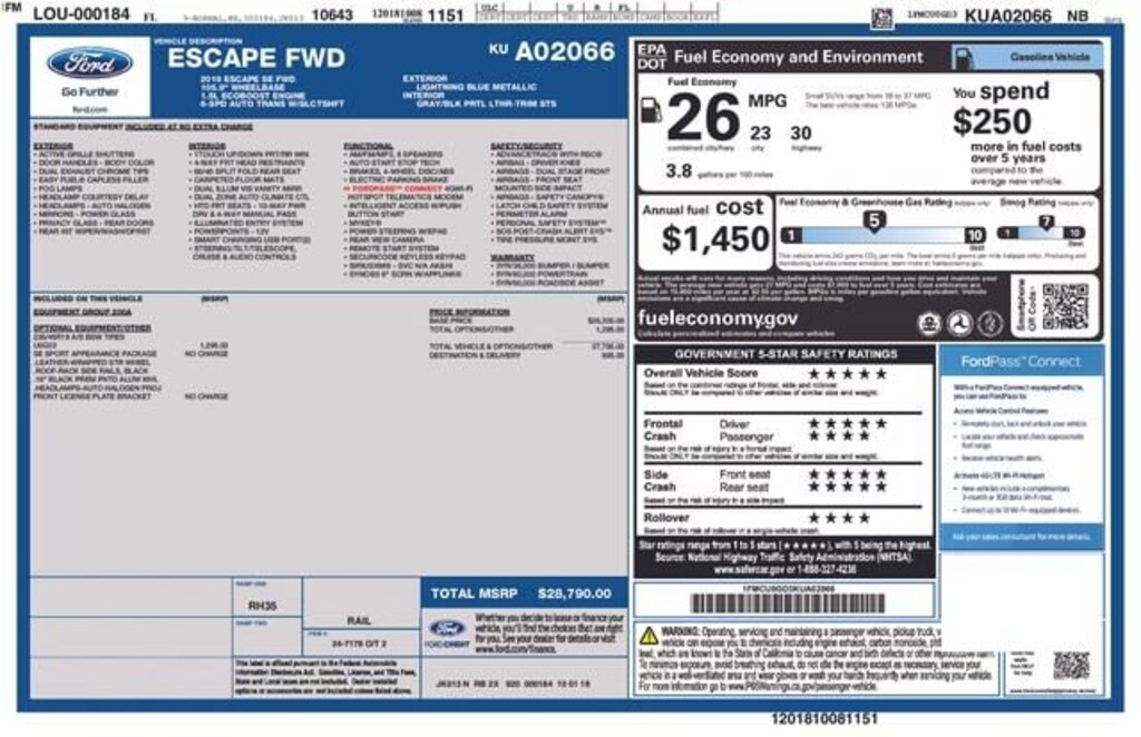 Certified 2019 Ford Escape SE SUV