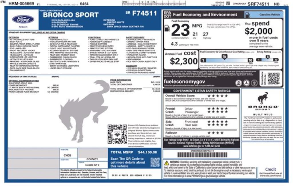 New 2025 Ford Bronco Sport Badlands SUV