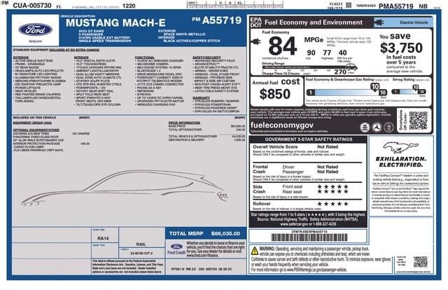 Certified 2023 Ford Mustang Mach-E GT AWD with VIN 3FMTK4SE0PMA55719 for sale in Palm Harbor, FL
