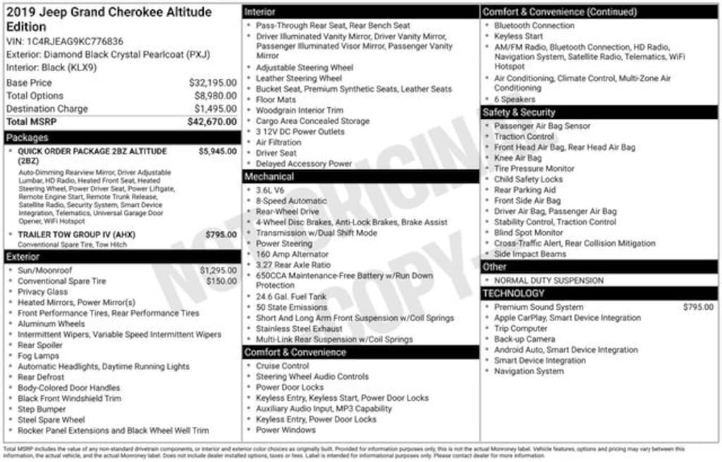 Certified 2019 Jeep Grand Cherokee Altitude SUV