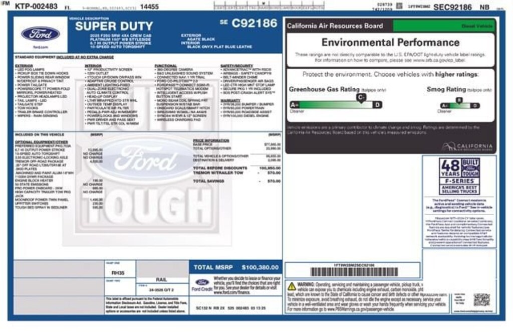 Certified 2025 Ford F-250SD Platinum Truck Crew Cab