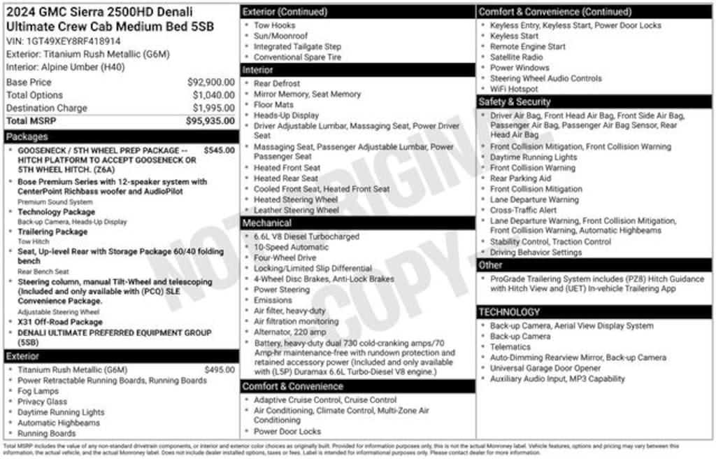 Used 2024 GMC Sierra 2500HD Denali Ultimate Truck Crew Cab