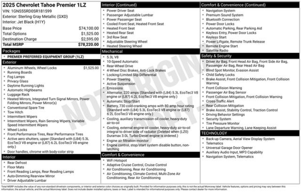 Certified 2025 Chevrolet Tahoe Premier SUV