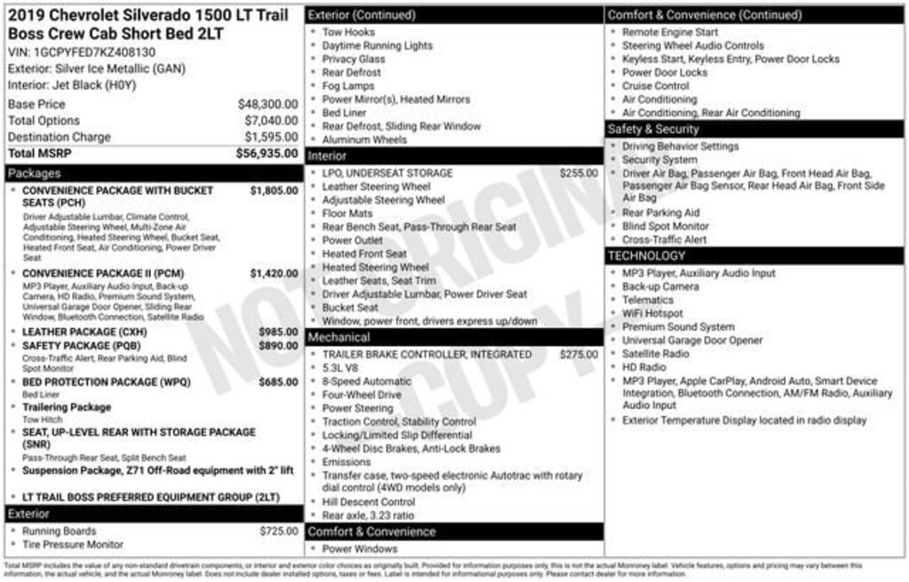 Certified 2019 Chevrolet Silverado 1500 LT Trail Boss Truck Crew Cab