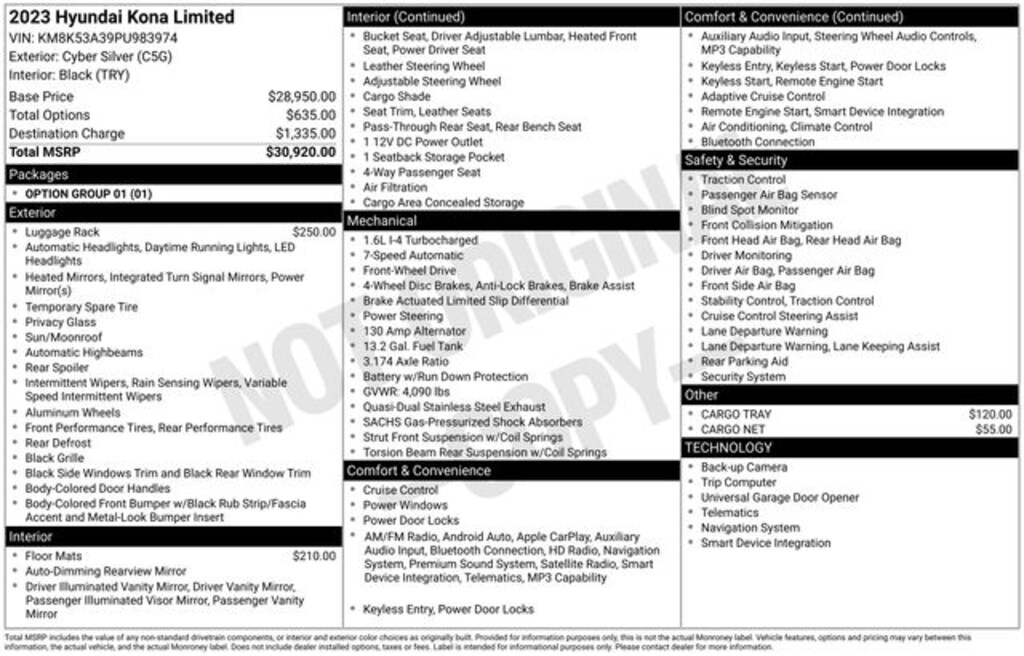 Certified 2023 Hyundai Kona Limited SUV