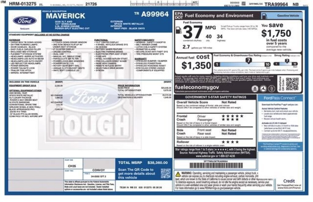 New 2026 Ford Maverick XLT Truck SuperCrew