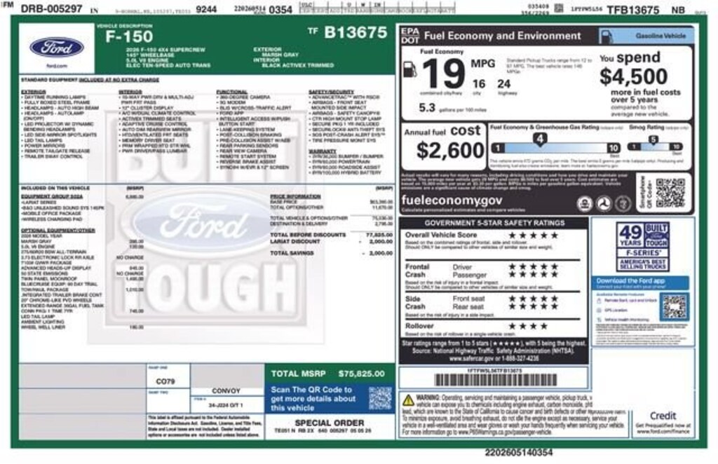 New 2026 Ford F-150 Lariat Truck SuperCrew Cab