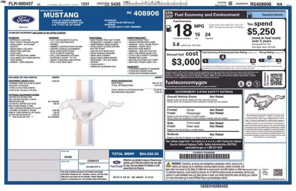 Certified 2024 Ford Mustang GT Premium Coupe