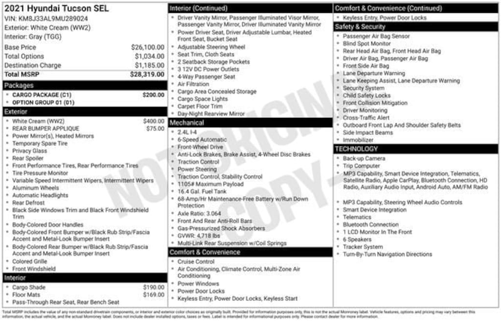 Certified 2021 Hyundai Tucson SEL SUV