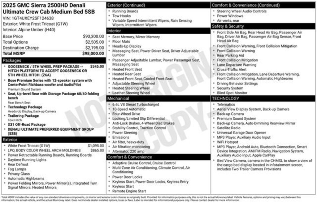 Used 2025 GMC Sierra 2500HD Denali Ultimate Truck Crew Cab
