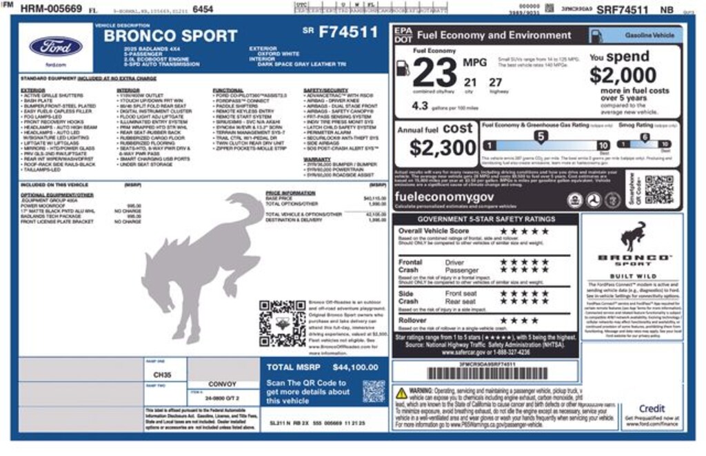 New 2025 Ford Bronco Sport Badlands SUV