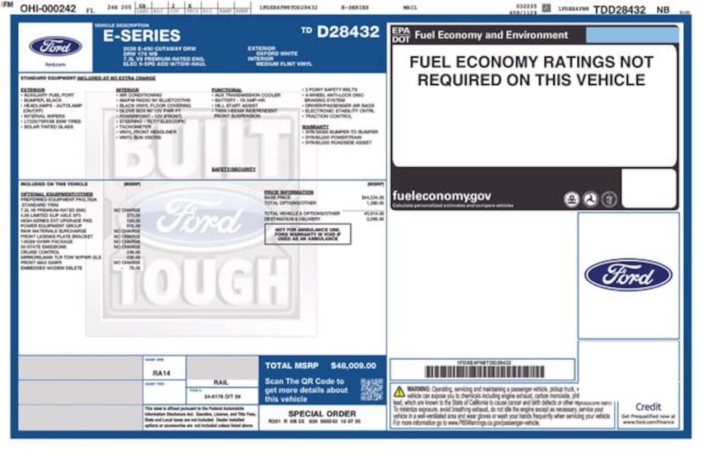 New 2026 Ford E-450SD Base Truck