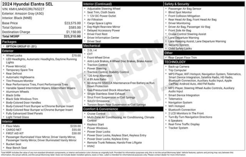 Certified 2024 Hyundai Elantra SEL Sedan