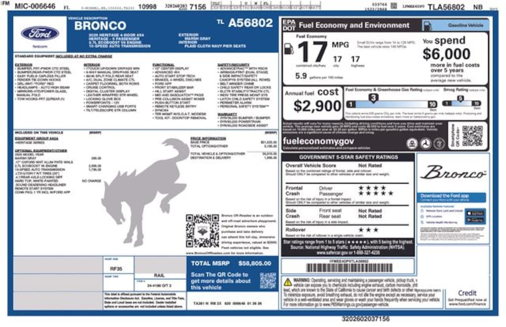 New 2026 Ford Bronco Heritage Edition SUV