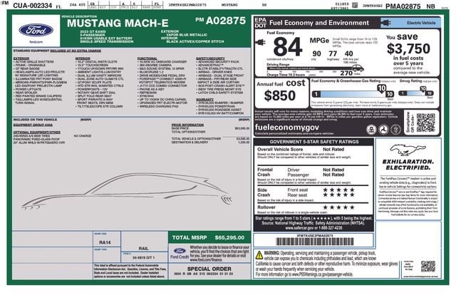 Certified 2023 Ford Mustang Mach-E GT AWD with VIN 3FMTK4SE2PMA02875 for sale in Clearwater, FL