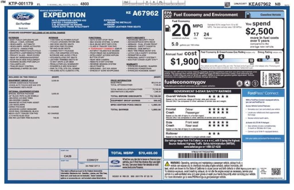 Certified 2019 Ford Expedition Limited SUV