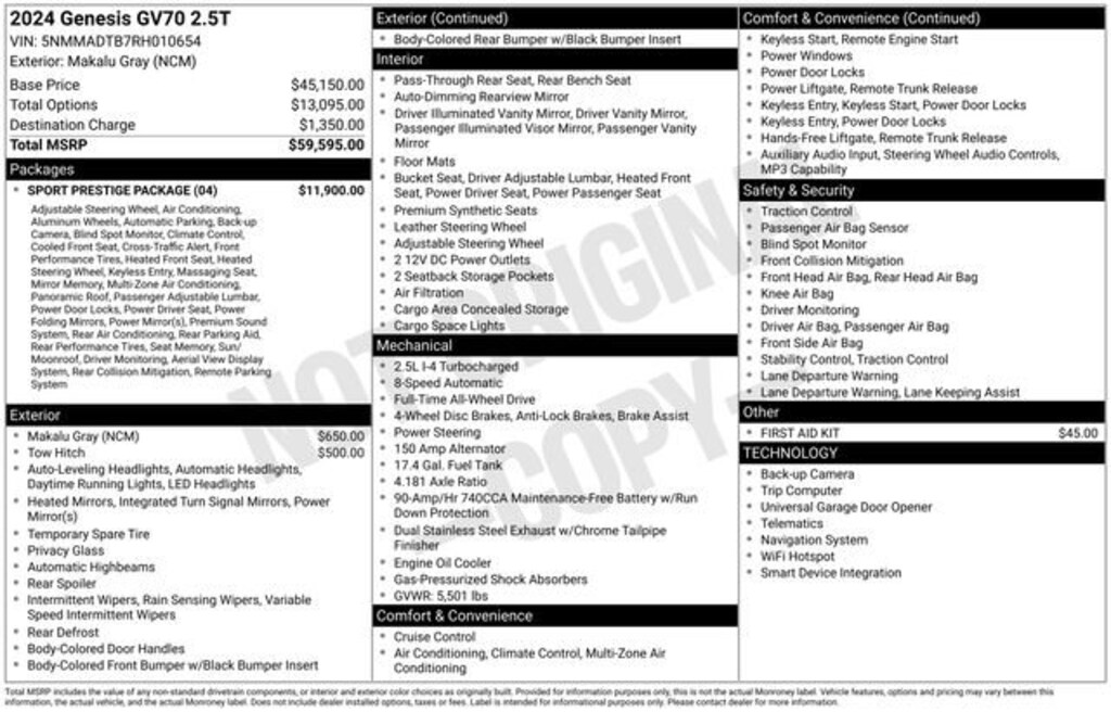 Certified 2024 Genesis GV70 2.5T SUV
