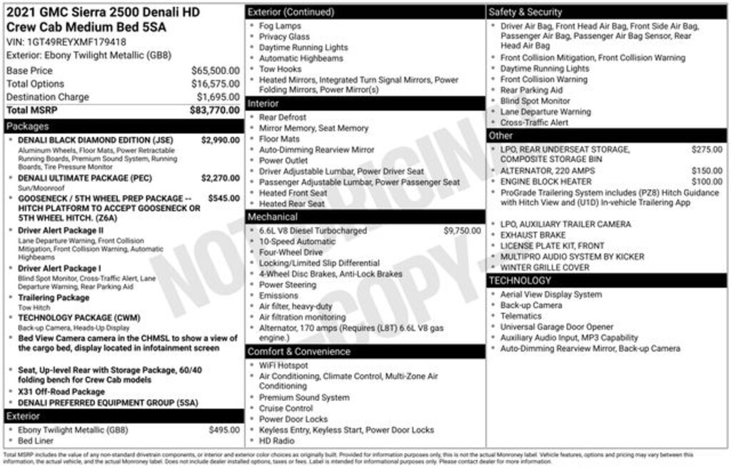 Used 2021 GMC Sierra 2500HD Denali Truck Crew Cab