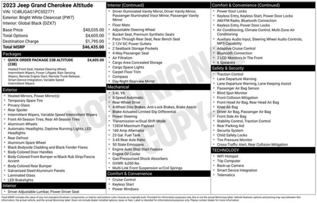 Certified 2023 Jeep Grand Cherokee Altitude SUV