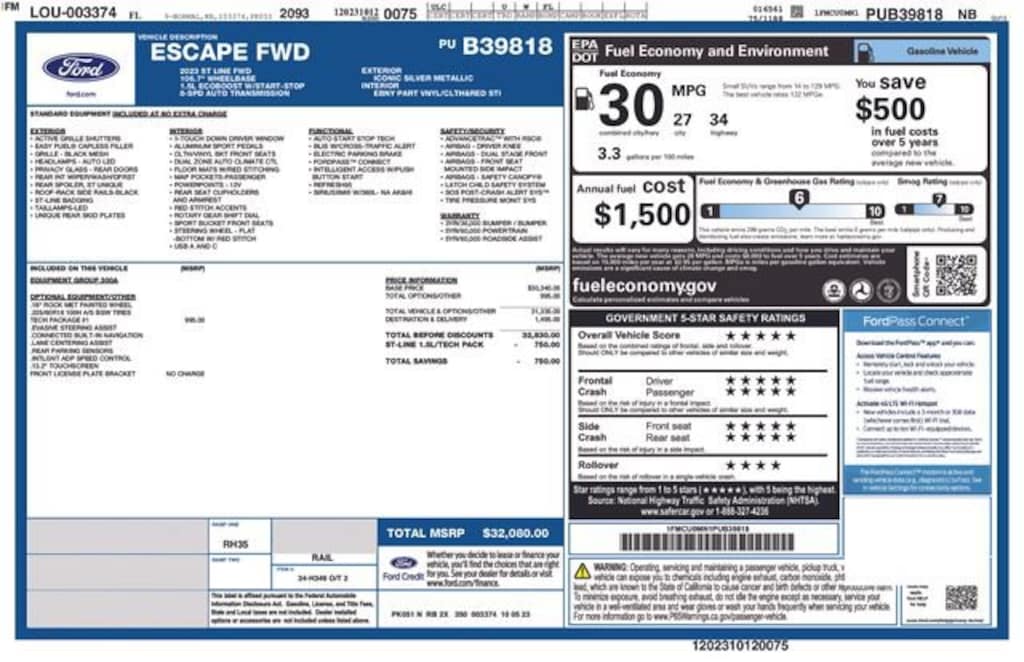 Used 2023 Ford Escape ST-Line SUV